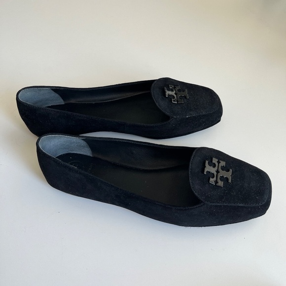 Tory Burch Black Suede Loafers Flats 8.5 - Picture 3 of 10